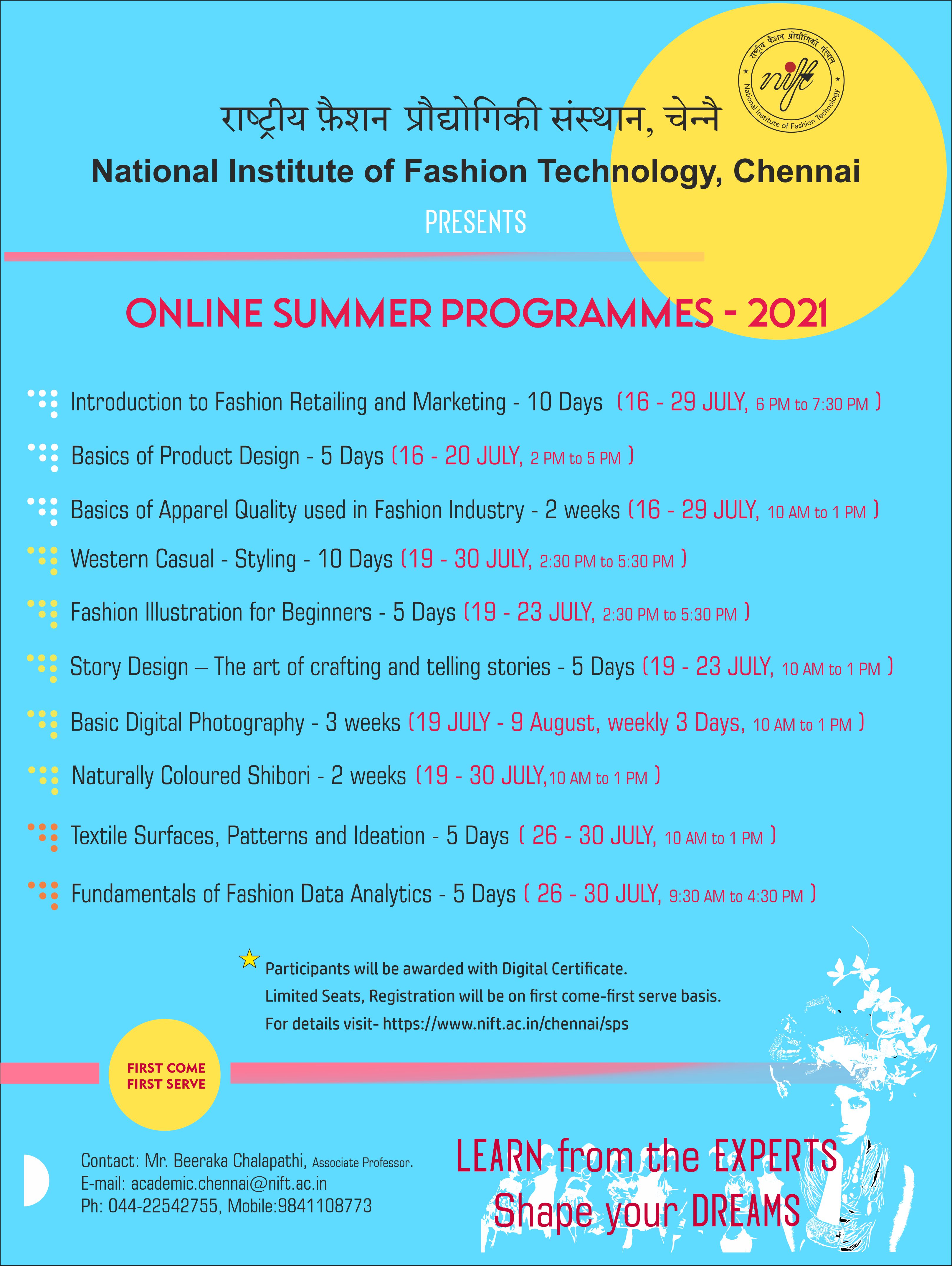 Poster for summer programme 2021